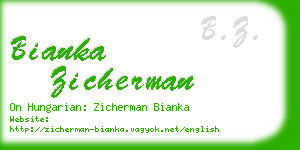 bianka zicherman business card